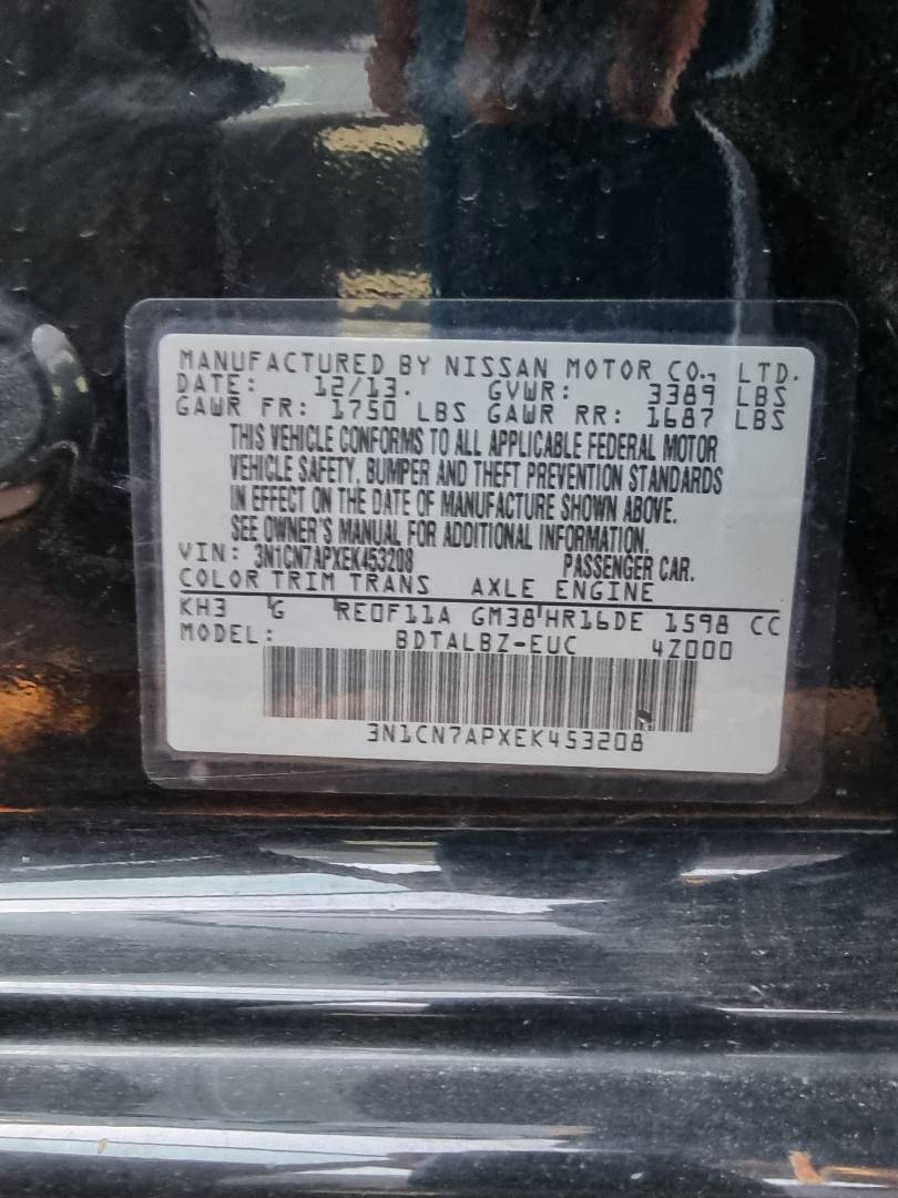 2014 NISSAN VERSA — 136819 Miles — Lot 125487 — Ind. 12 - Marhaba Auctions Used Cars - Image 9