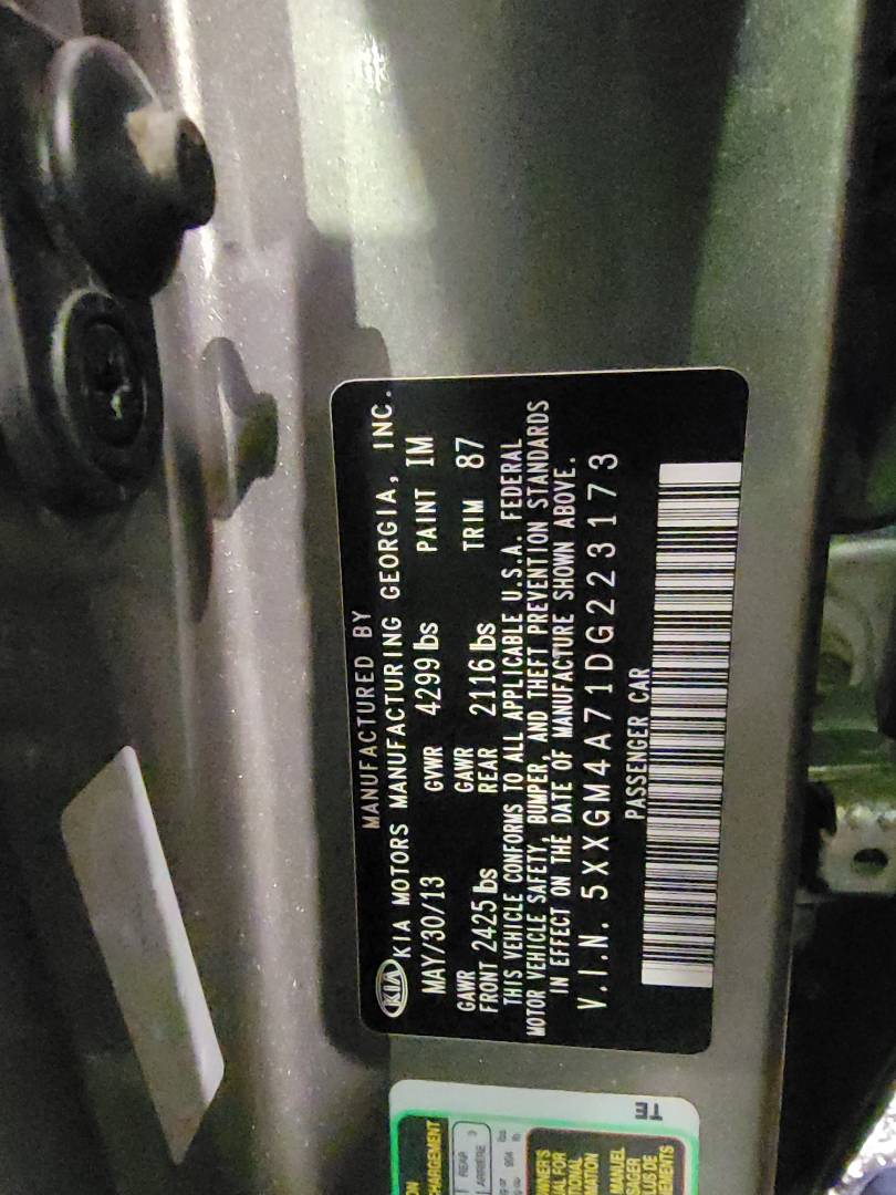 2013 KIA OPTIMA — 180745 Miles — Lot 43063517 — Main - Marhaba Auctions Used Cars - Image 9
