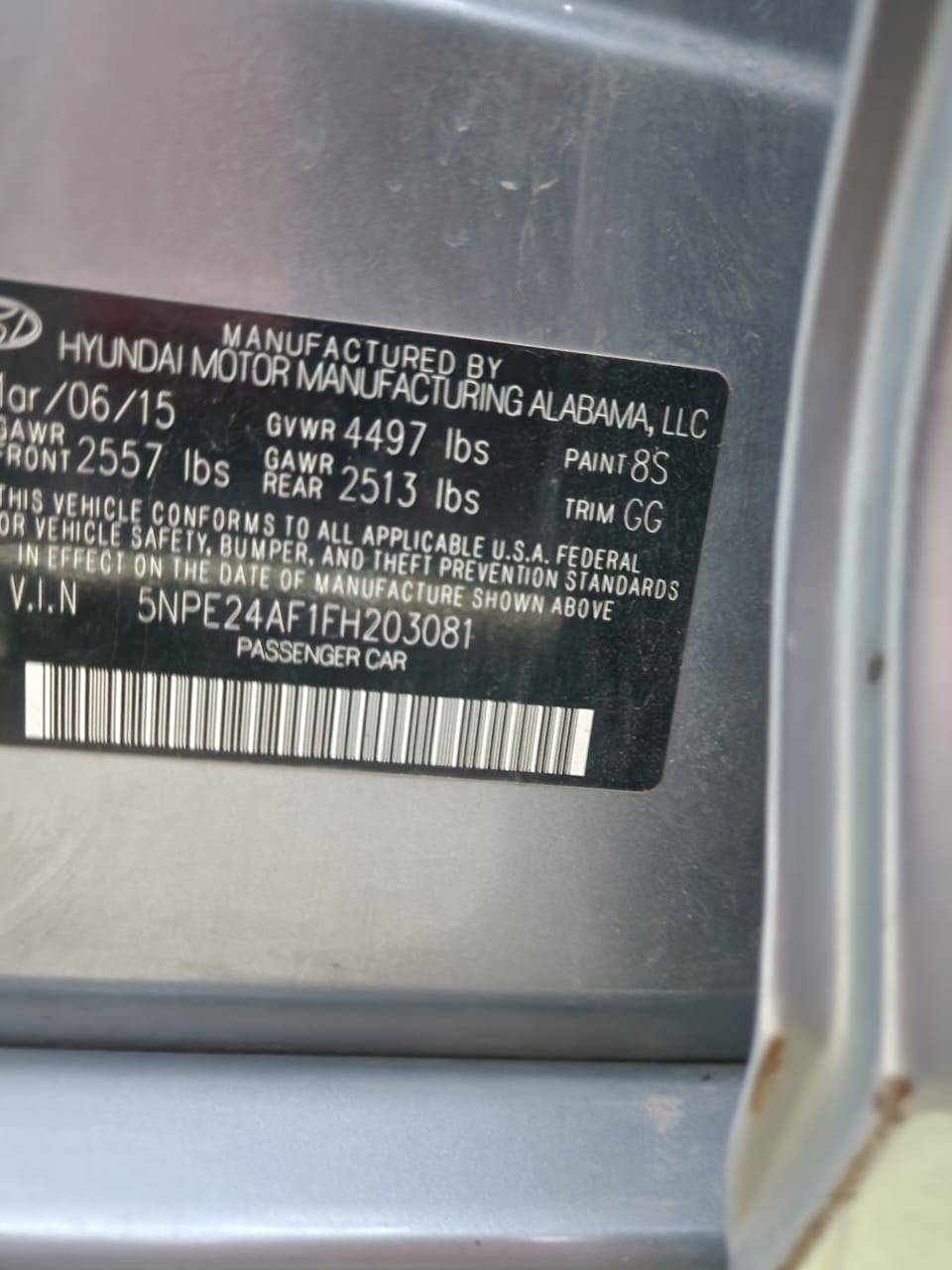 HYUNDAI SONATA 2015 - Marhaba Auction Used Cars - Image 11