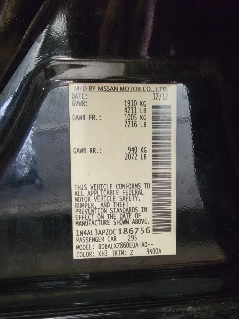 2013 NISSAN ALTIMA — 188844 Miles — Lot 39063899 — Souq - Marhaba Auctions Used Cars - Image 8