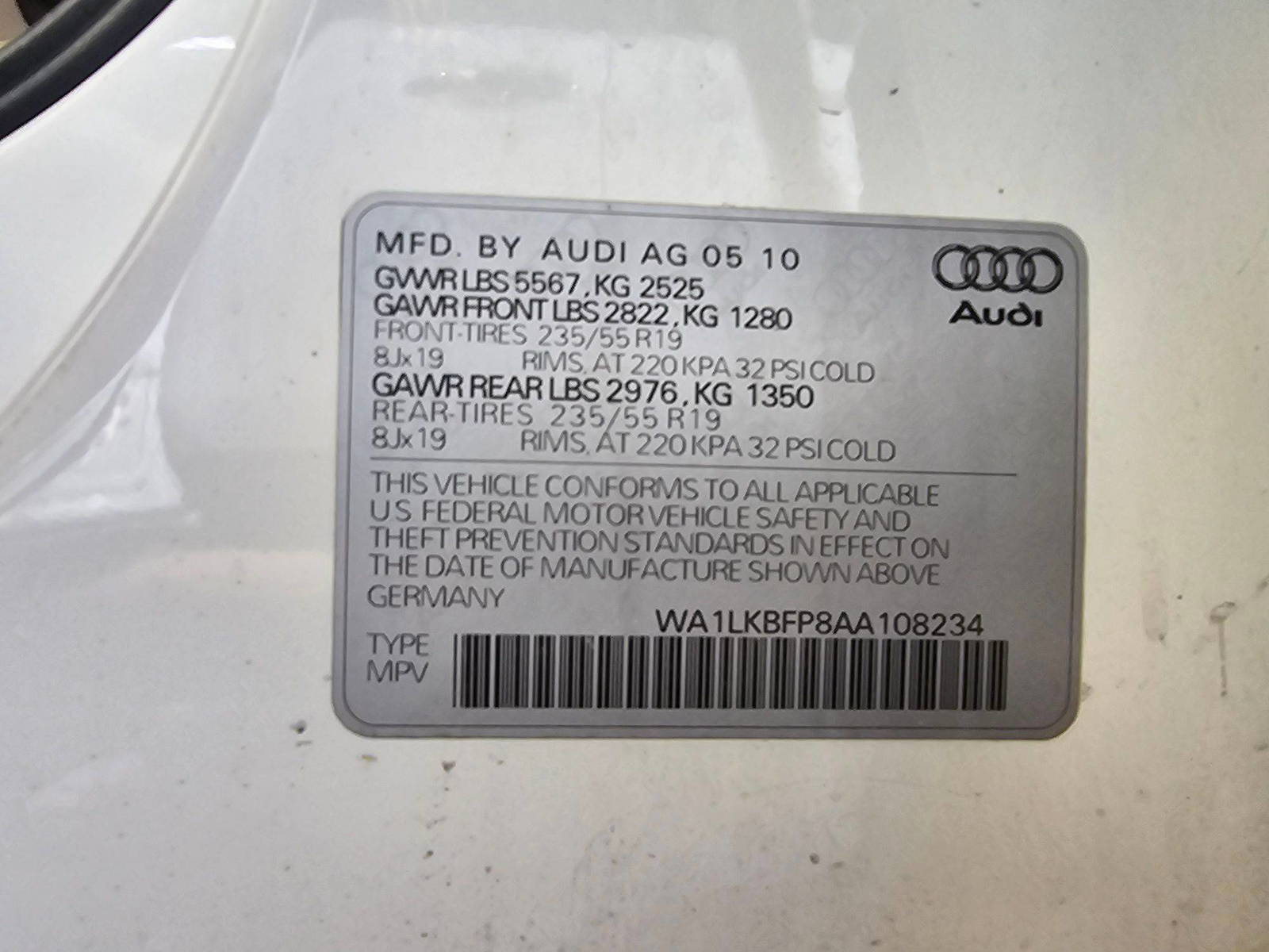 AUDI Q5 2010 - Marhaba Auction Used Cars - Image 10