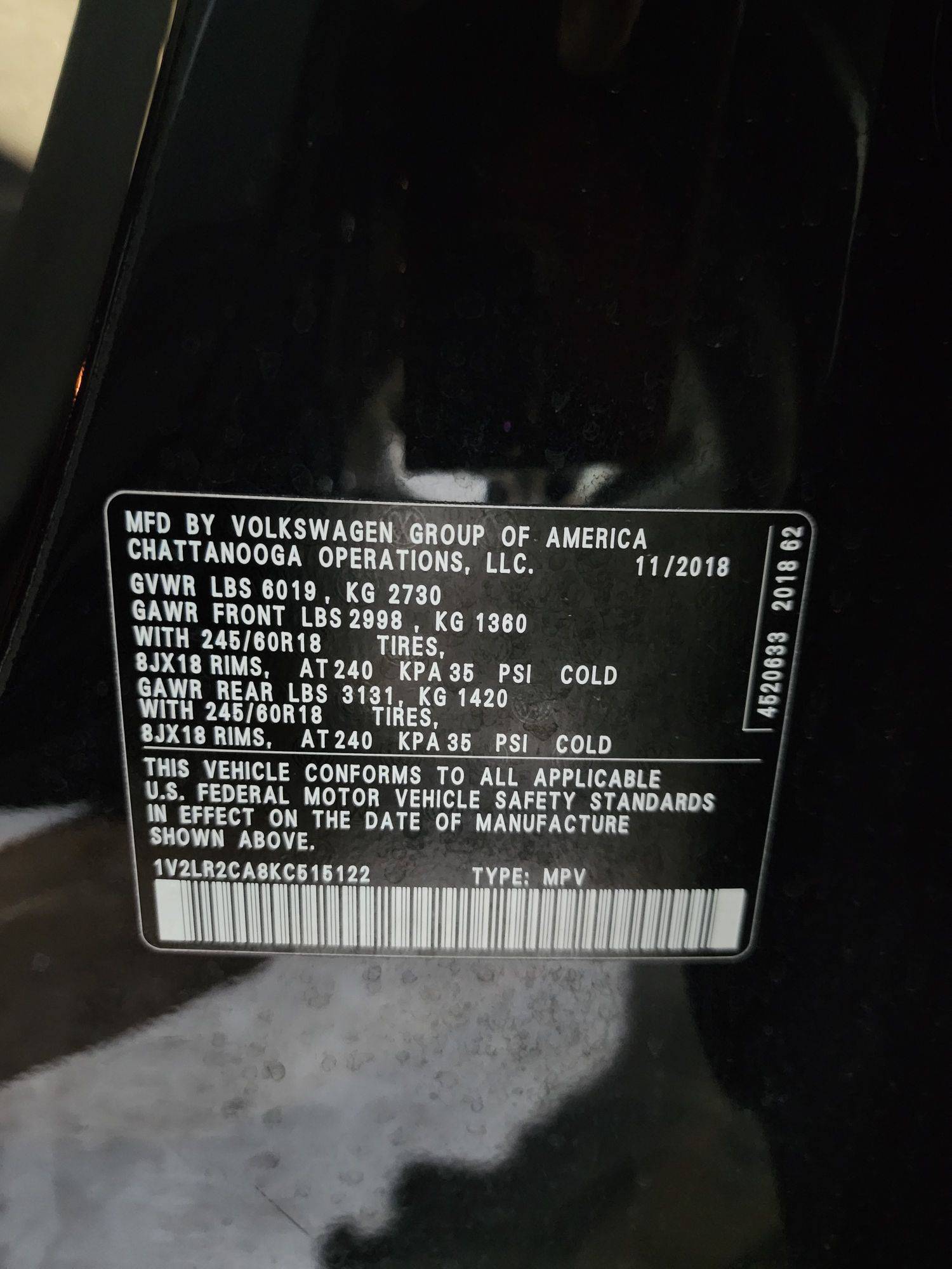 2019 VOLKSWAGEN ATLAS — 118509 Miles — Lot 82212065 — Al Quoz - Marhaba Auctions Used Cars - Image 10