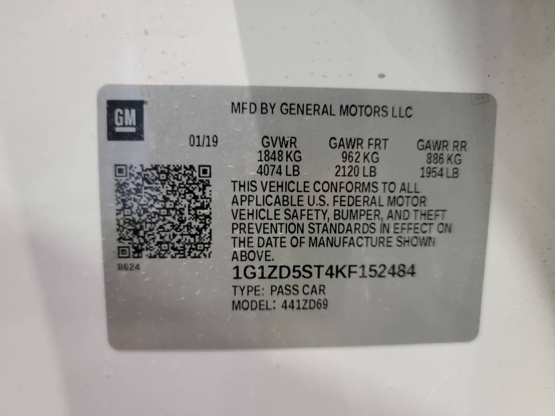 2019 CHEVROLET MALIBU — 81051 Miles — Lot F152484 - Marhaba Auctions Used Cars - Image 8