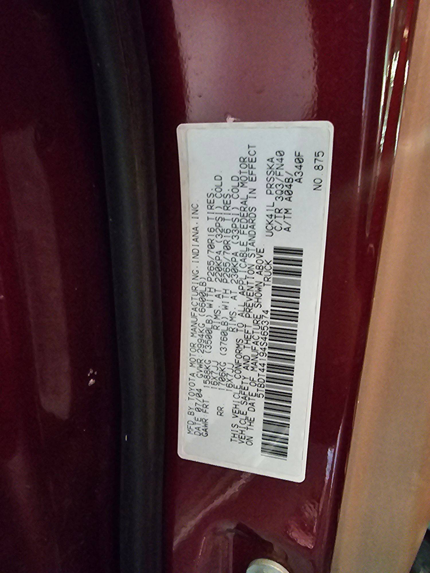 TOYOTA TUNDRA 2004 - Marhaba Auction Used Cars - Image 9