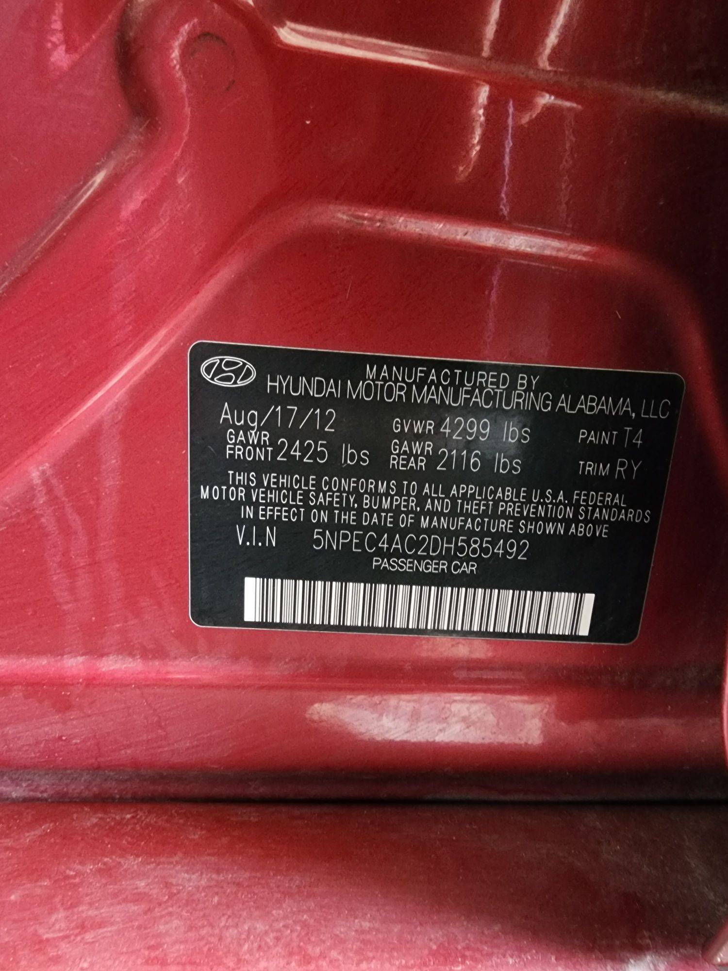 2013 HYUNDAI SONATA — 232587 Miles — Lot 56159444 — Souq - Marhaba Auctions Used Cars - Image 12