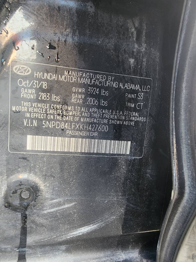 2019 HYUNDAI ELANTRA — 111978 Miles — Lot 75124433 - Marhaba Auctions Used Cars - Image 4
