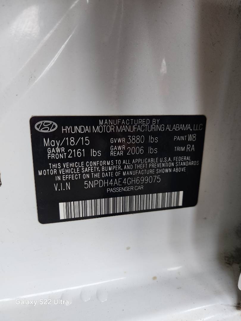 2016 HYUNDAI ELANTRA — 155267 Miles — Lot 99075 — Ind. 12 - Marhaba Auctions Used Cars - Image 12