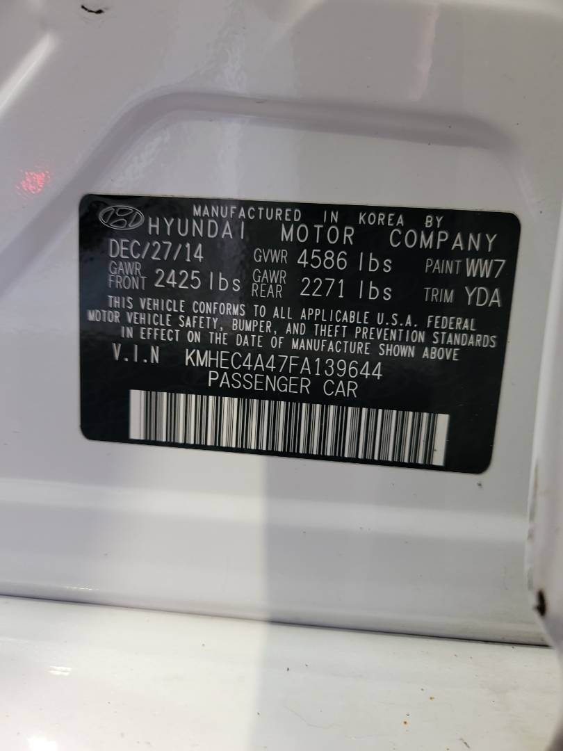 2015 HYUNDAI SONATA — 272022 Miles — Lot FA139644 — Main - Marhaba Auctions Used Cars - Image 10