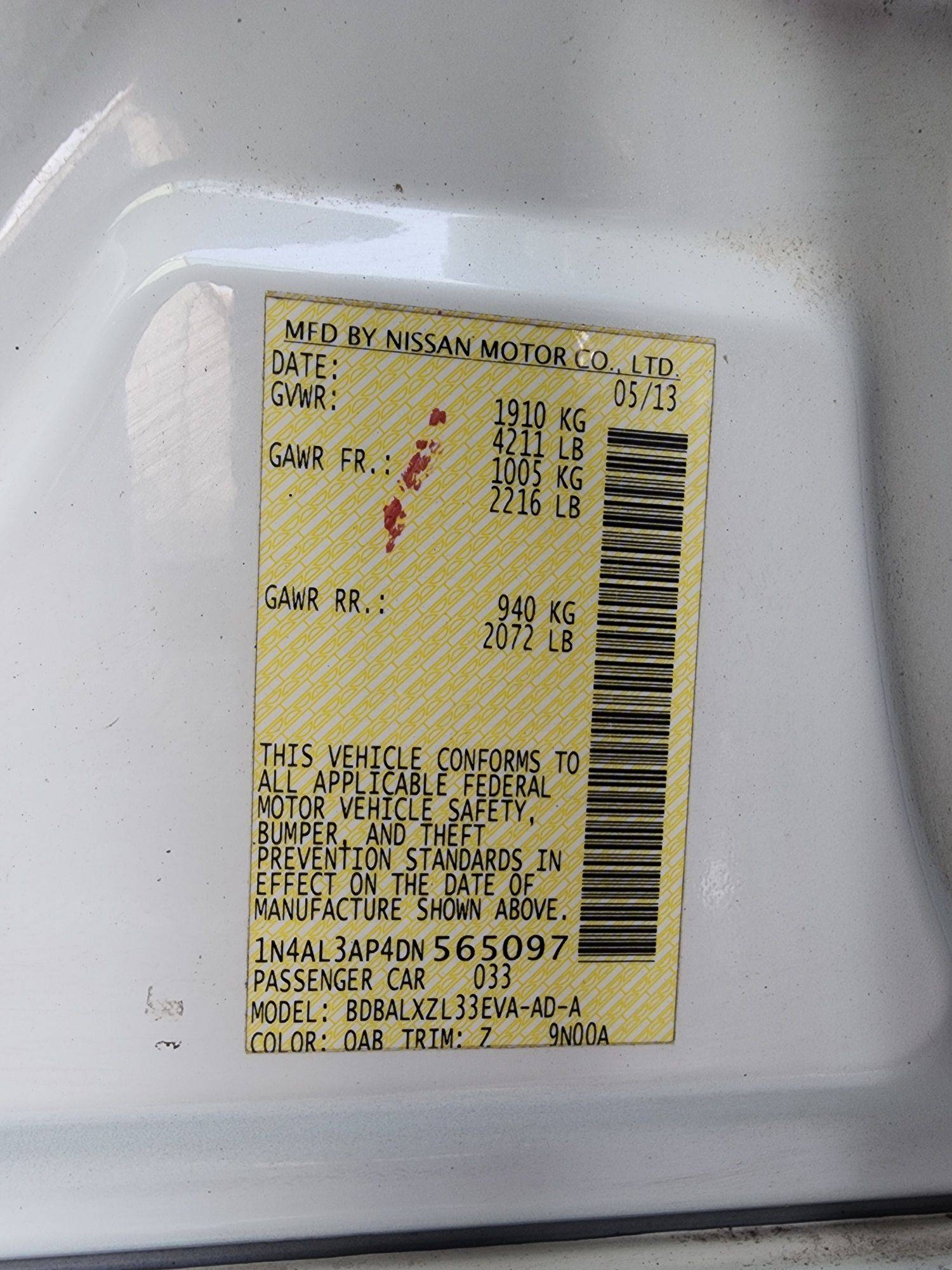 2013 NISSAN ALTIMA — 119598 Miles — Lot 565097 — Main - Marhaba Auctions Used Cars - Image 8