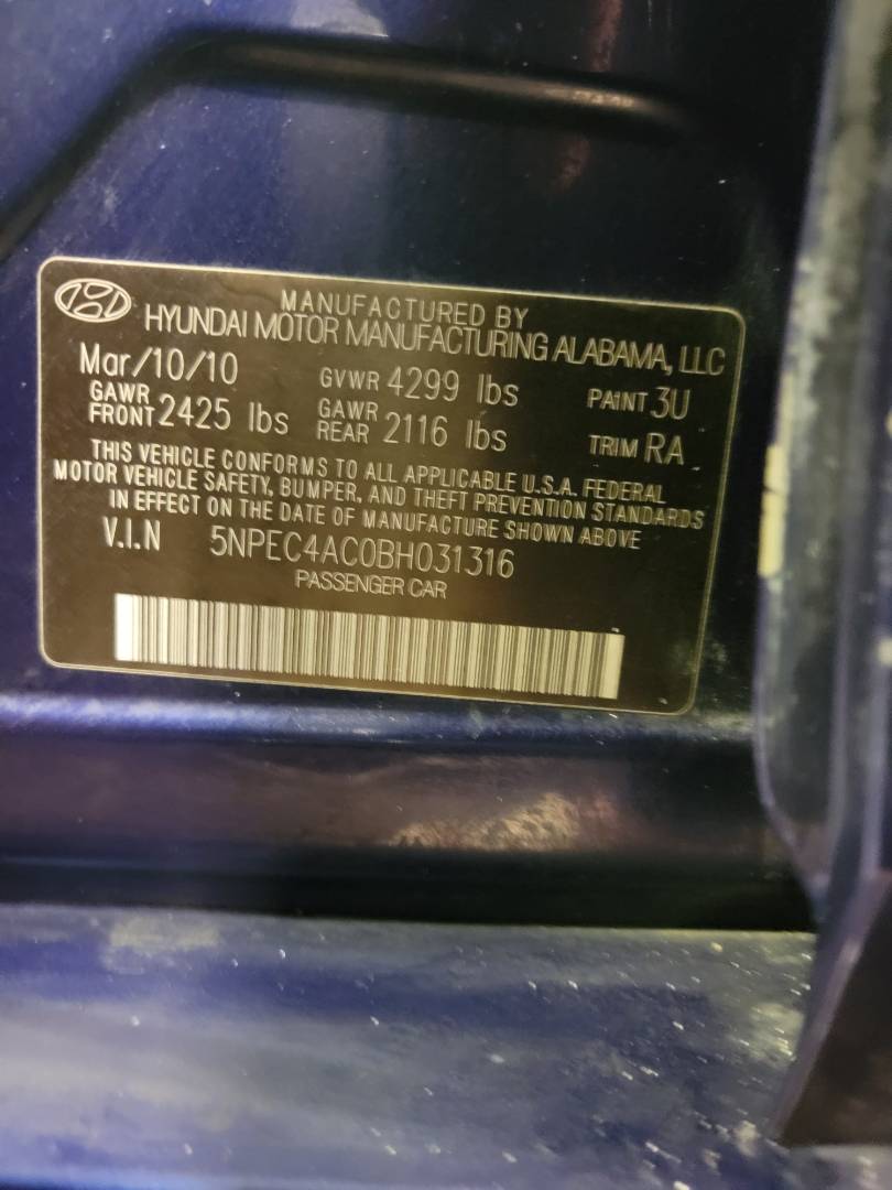 2011 HYUNDAI SONATA — 216240 Miles — Lot 40275832 — Main - Marhaba Auctions Used Cars - Image 11
