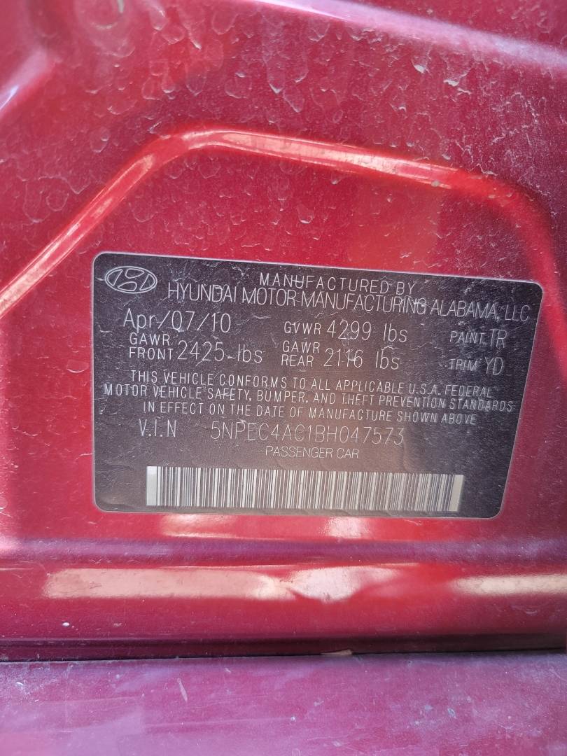 2011 HYUNDAI SONATA — 287571 Miles — Lot 81175343 - Marhaba Auctions Used Cars - Image 9
