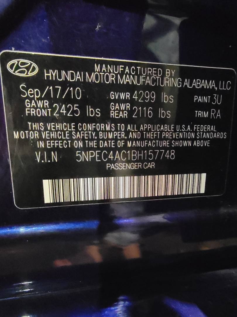 2011 HYUNDAI SONATA — 159215 Miles — Lot 157748 - Marhaba Auctions Used Cars - Image 3