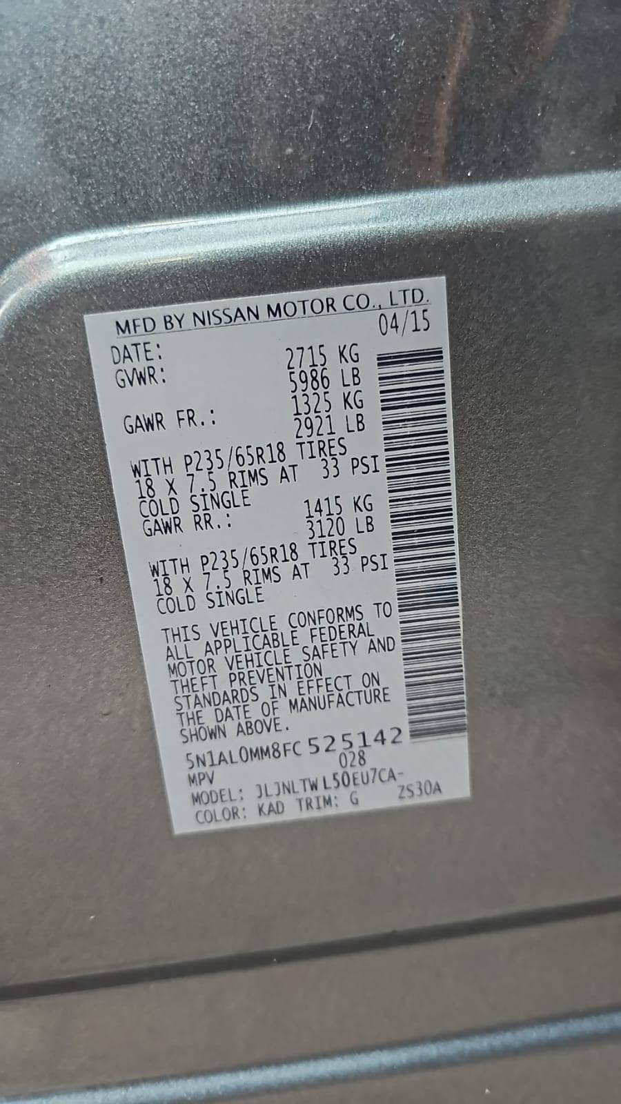 INFINITI QX60 2015 - Marhaba Auction Used Cars - Image 7