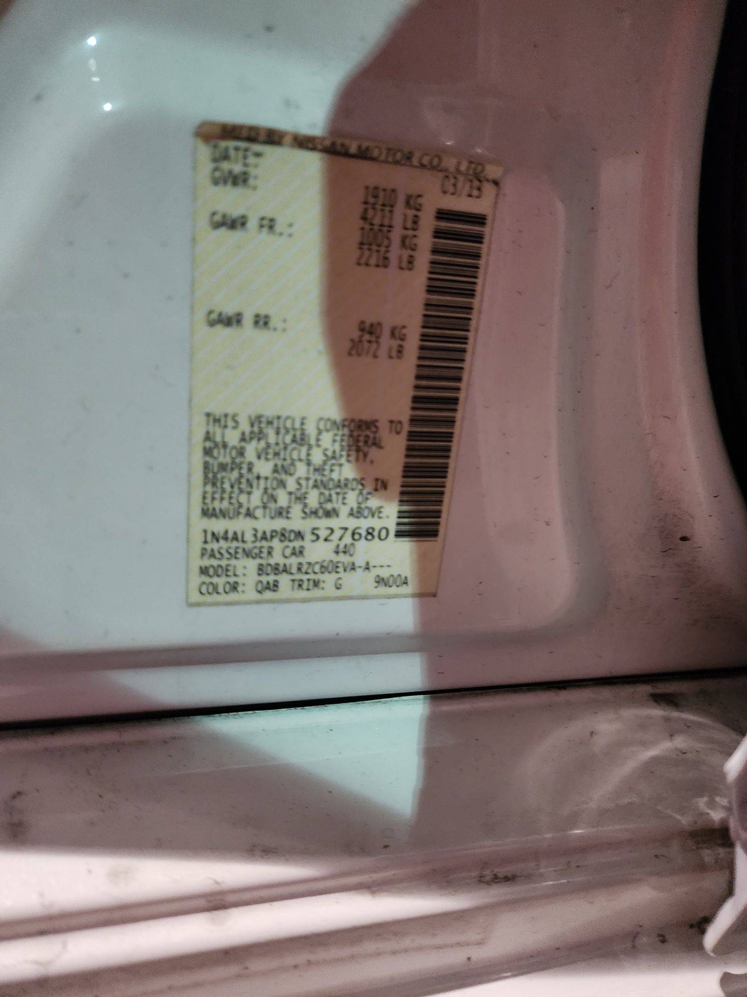 2013 NISSAN ALTIMA — 174779 Miles — Lot 67308003 - Marhaba Auctions Used Cars - Image 9