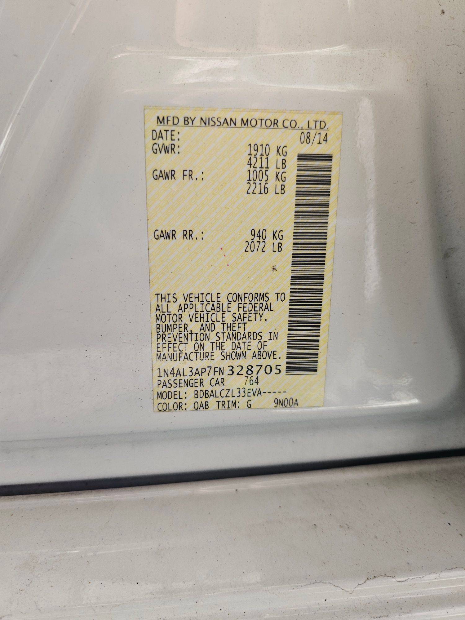 NISSAN ALTIMA 2015 - Marhaba Auction Used Cars - Image 9