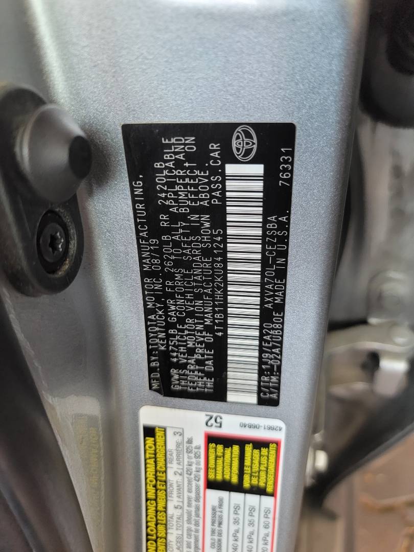 2019 TOYOTA CAMRY — 98018 Miles — Lot 2KU841245 — Main - Marhaba Auctions Used Cars - Image 11
