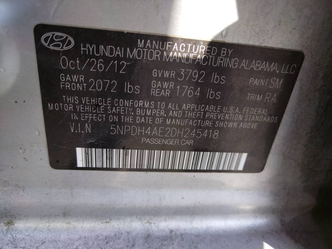 2013 HYUNDAI ELANTRA — 208250 Miles — Lot 69711093 - Marhaba Auctions Used Cars - Image 9