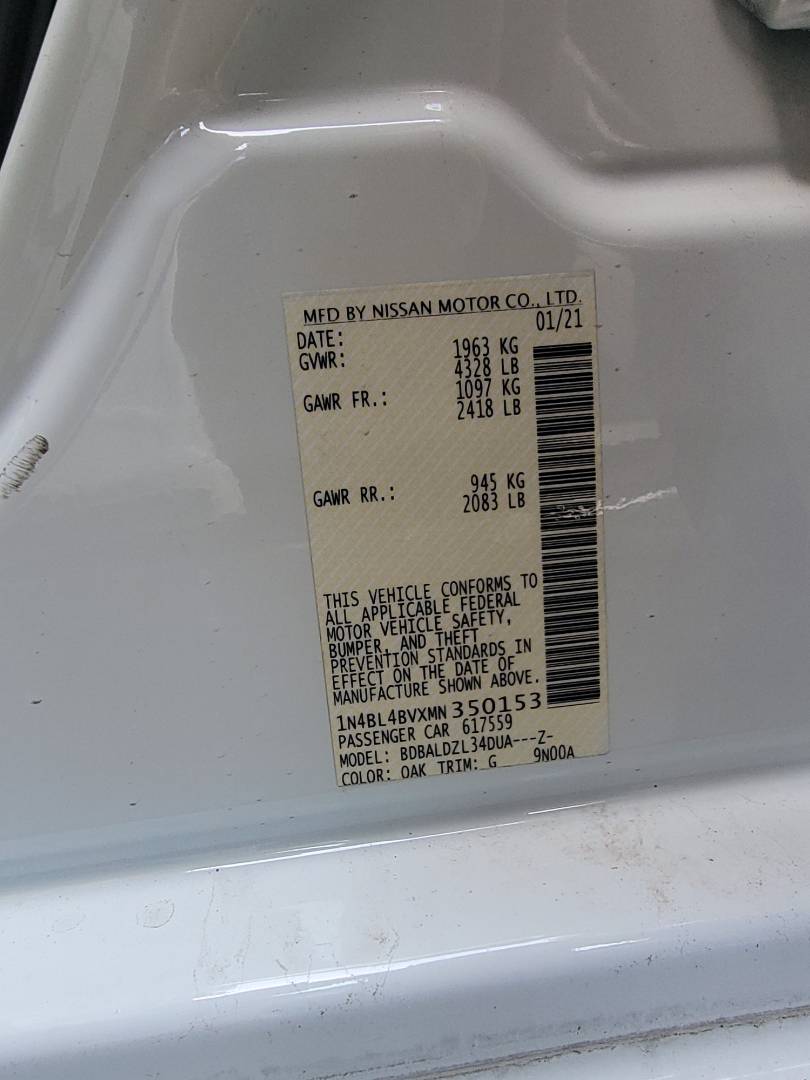 2021 NISSAN ALTIMA — 72849 Miles — Lot 50153 — Main - Marhaba Auctions Used Cars - Image 9