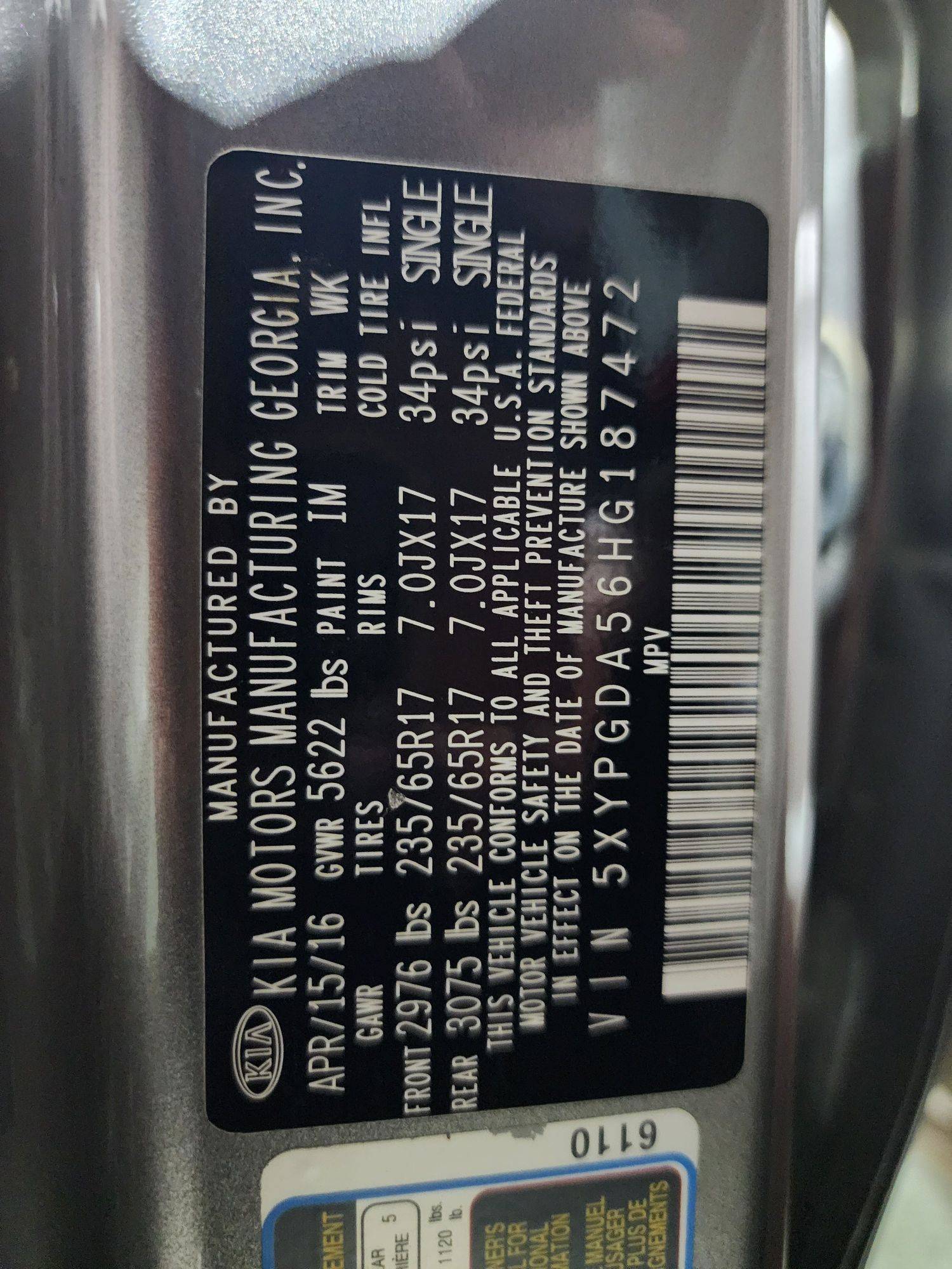 KIA SORENTO 2017 - Marhaba Auction Used Cars - Image 10