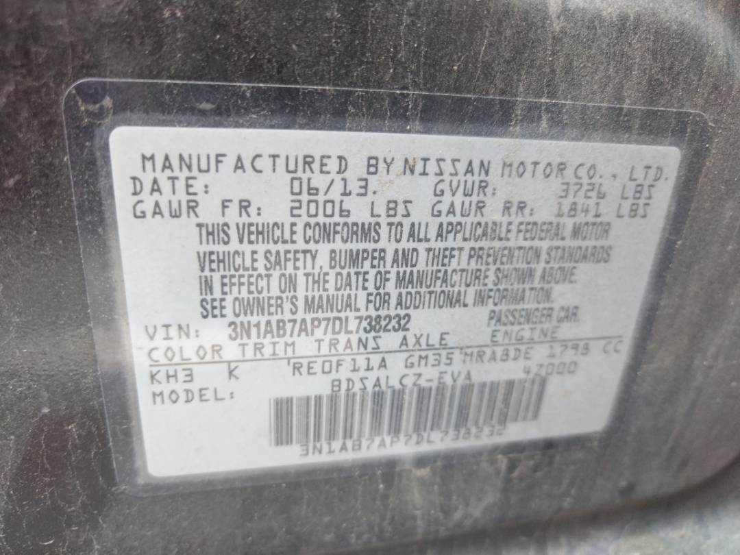 2013 NISSAN SENTRA — 146680 Miles — Lot 38036756 - Marhaba Auctions Used Cars - Image 8