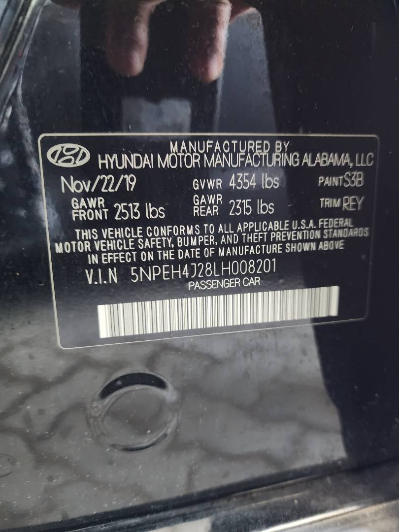 2020 HYUNDAI SONATA — 49355 Miles — Lot 28LH008201 — Souq - Marhaba Auctions Used Cars - Image 11
