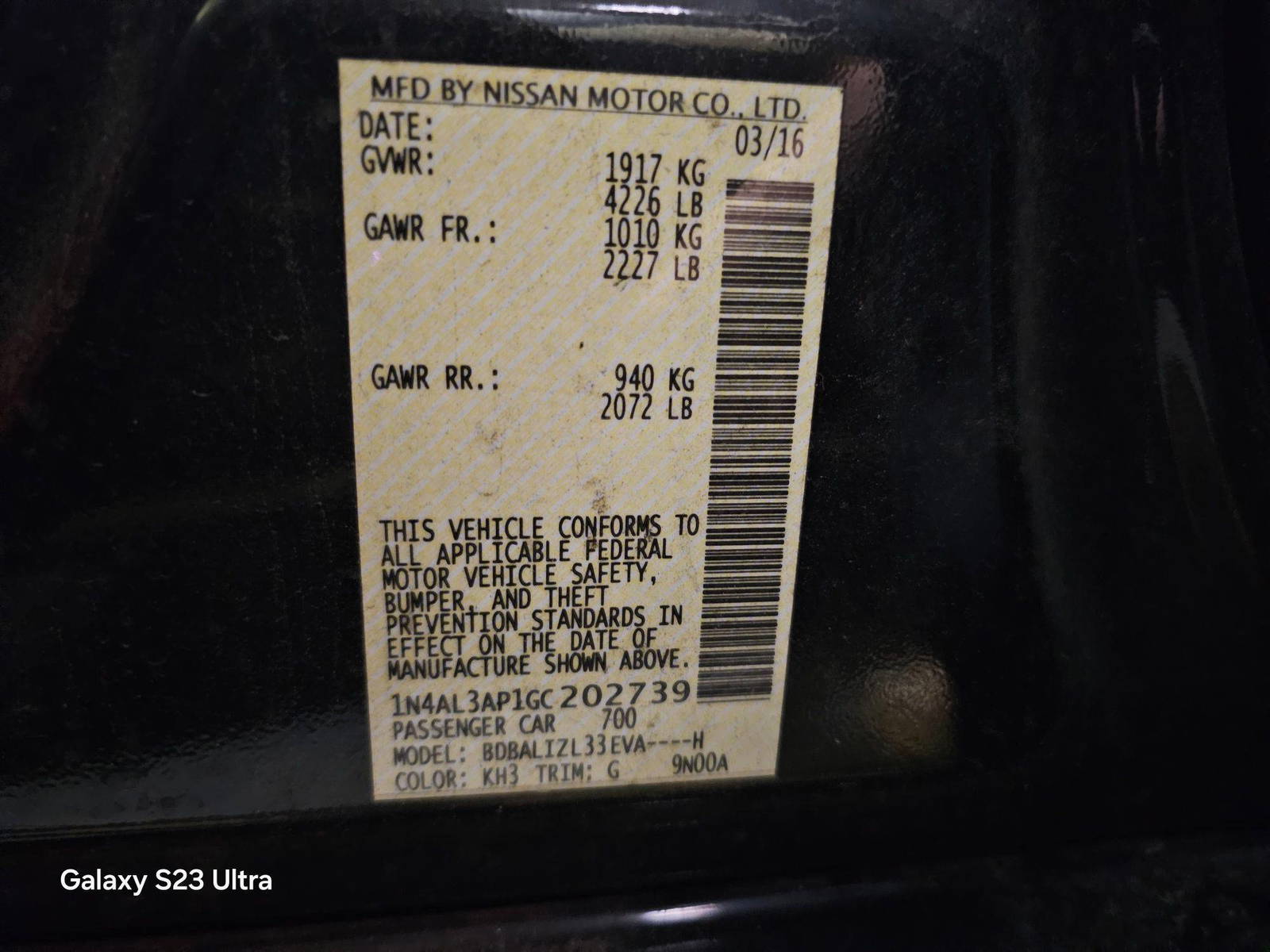 2016 NISSAN ALTIMA — 139226 Miles — Lot 1GC202739 — Main - Marhaba Auctions Used Cars - Image 9