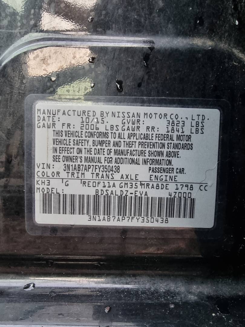 2015 NISSAN SENTRA — 138150 Miles — Lot 125478 — Ind. 12 - Marhaba Auctions Used Cars - Image 9