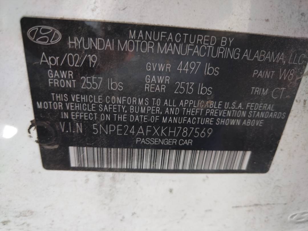 2019 HYUNDAI SONATA — 95368 Miles — Lot 59840383 - Marhaba Auctions Used Cars - Image 8
