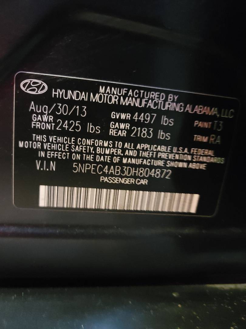 2013 HYUNDAI SONATA — 177508 Miles — Lot H804872 — Main - Marhaba Auctions Used Cars - Image 10