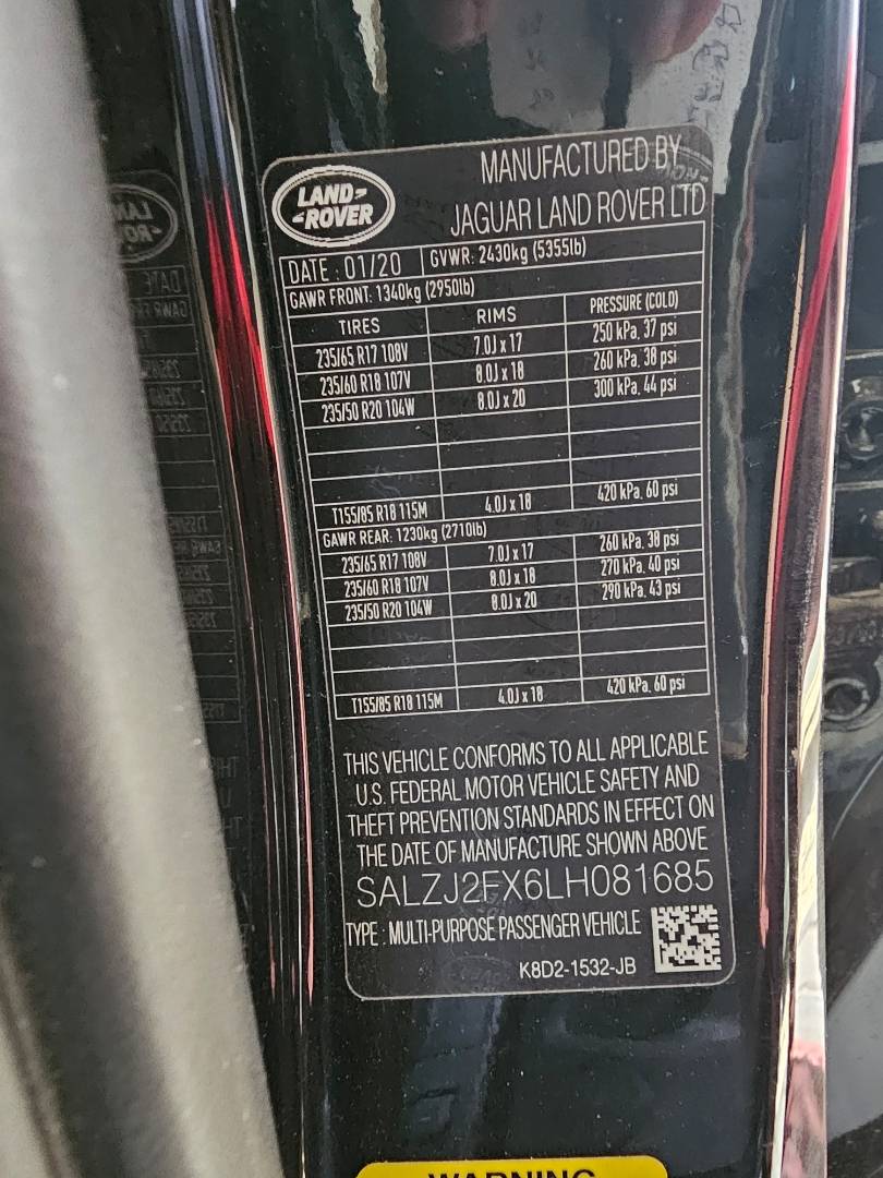 LAND ROVER RANGE ROVER EVOQUE 2020 - Marhaba Auction Used Cars - Image 4