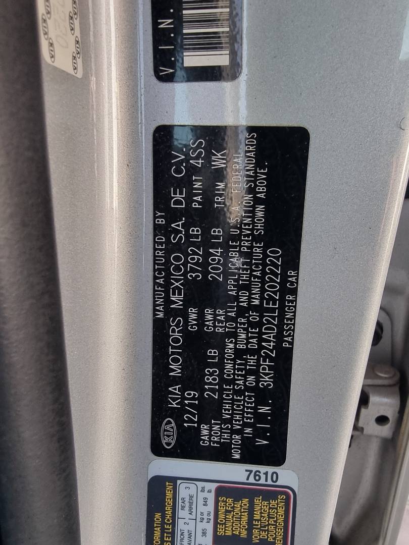 KIA FORTE 2020 - Marhaba Auction Used Cars - Image 7