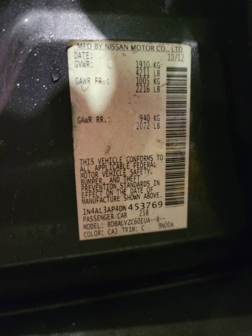 2013 NISSAN ALTIMA — 176762 Miles — Lot 81575243 - Marhaba Auctions Used Cars - Image 10