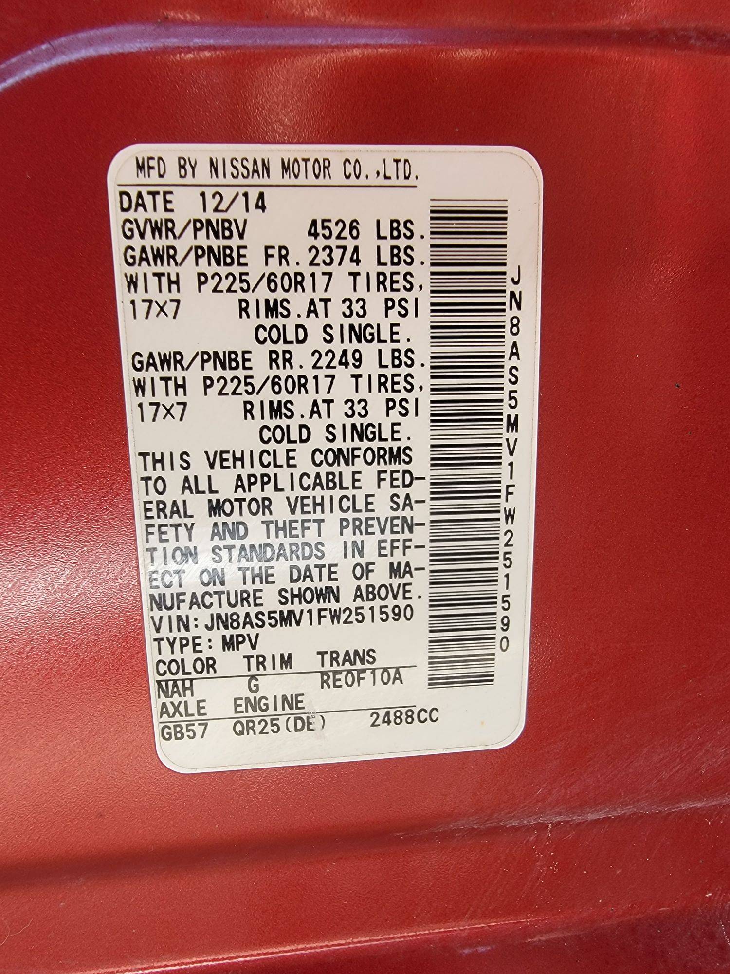 NISSAN ROGUE 2015 - Marhaba Auction Used Cars - Image 9