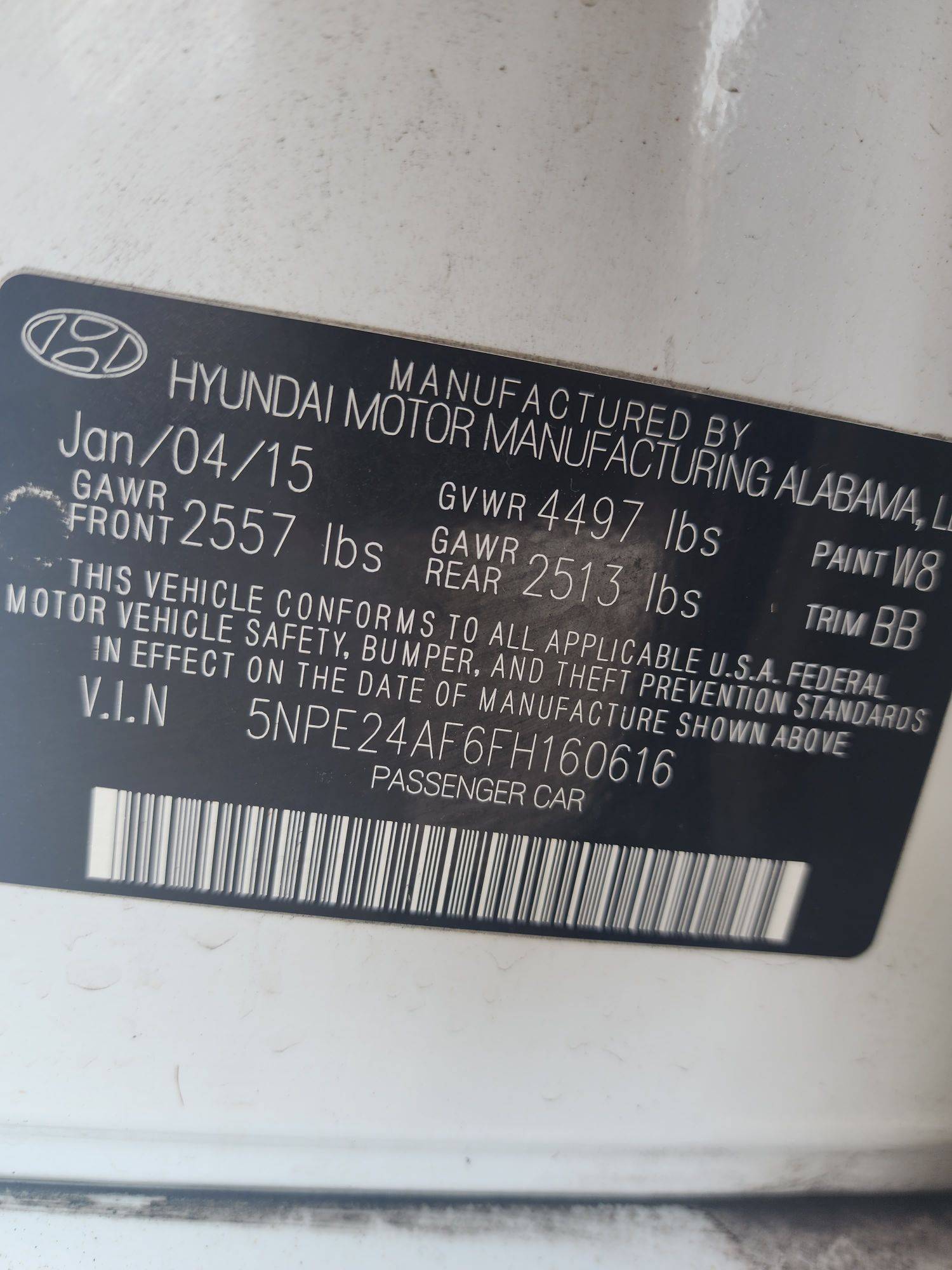 2015 HYUNDAI SONATA — 147079 Miles — Lot 63300533 - Marhaba Auctions Used Cars - Image 3