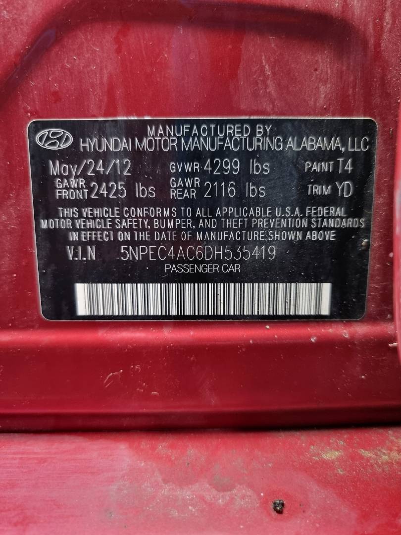 HYUNDAI SONATA 2013 - Marhaba Auction Used Cars - Image 9