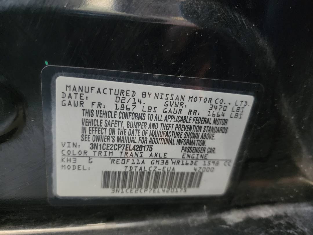 2014 NISSAN VERSA NOTE — 175175 Miles — Lot 44682354 - Marhaba Auctions Used Cars - Image 8