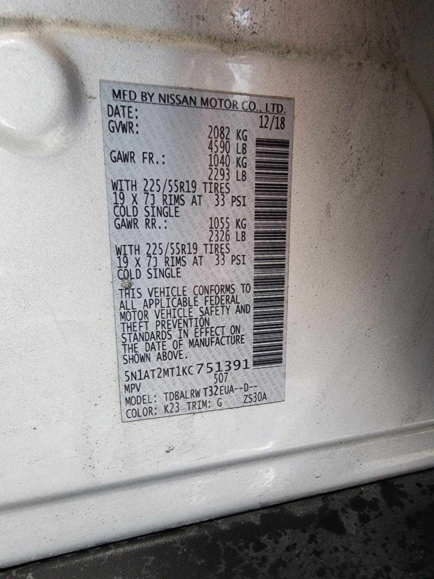 2019 NISSAN ROGUE — 129860 Miles — Lot 51391 — Souq - Marhaba Auctions Used Cars - Image 9