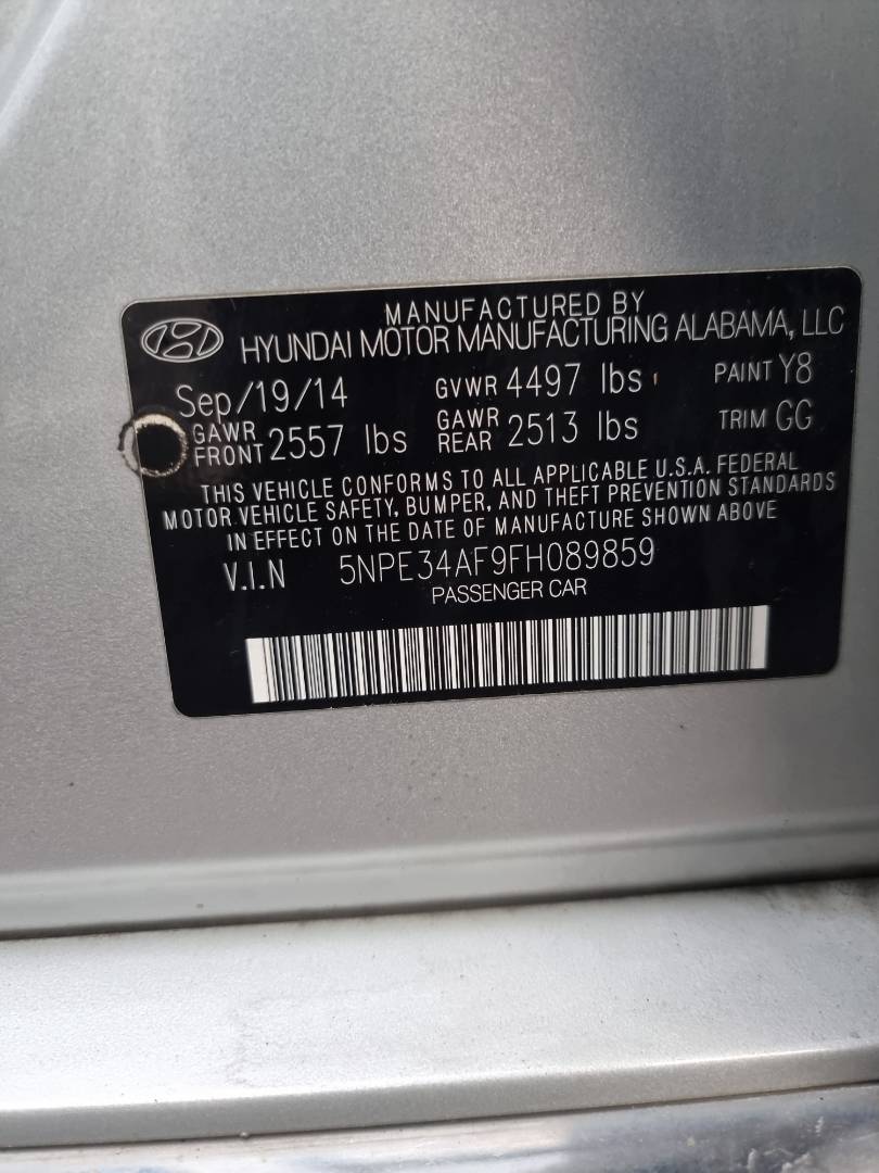 HYUNDAI SONATA SPORT 2015 - Marhaba Auction Used Cars - Image 9