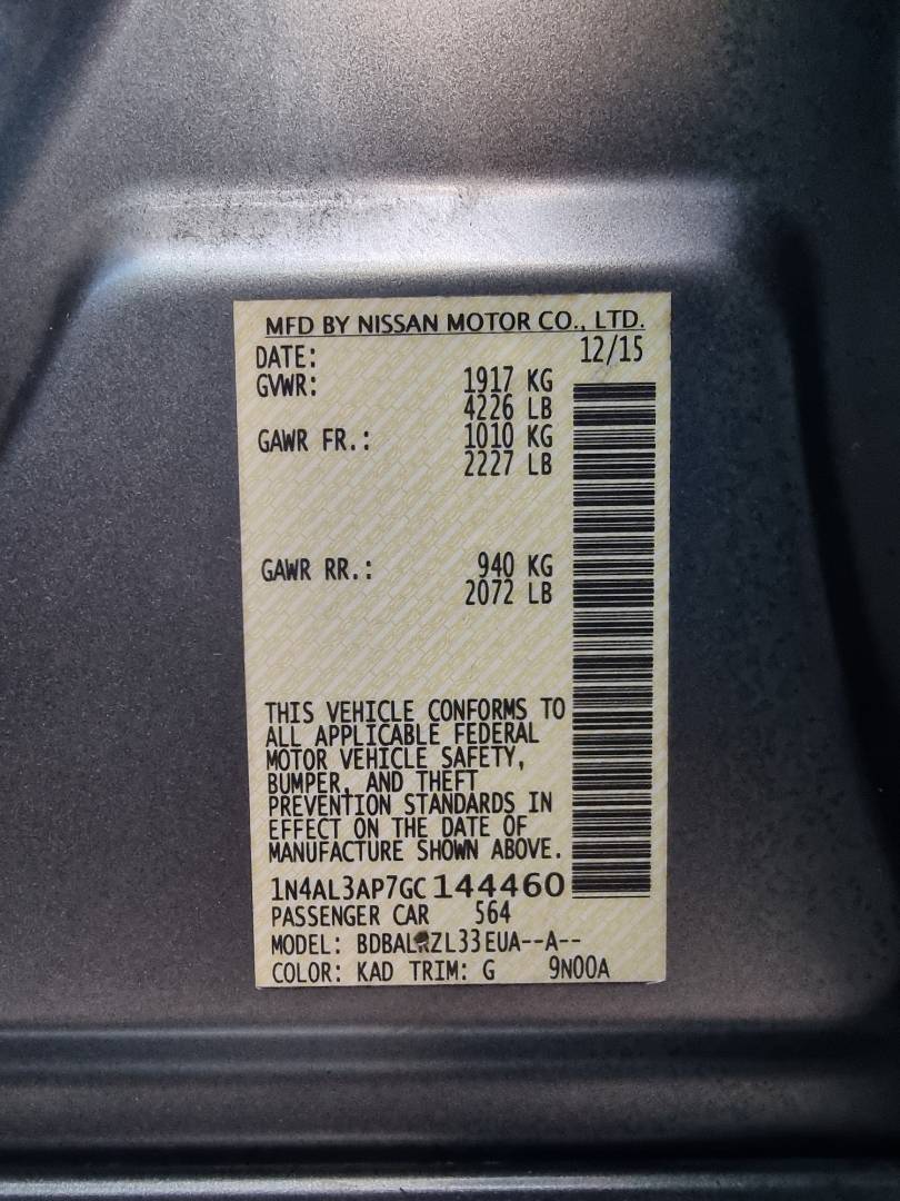 2016 NISSAN ALTIMA — 186087 Miles — Lot 215487 — Main - Marhaba Auctions Used Cars - Image 10