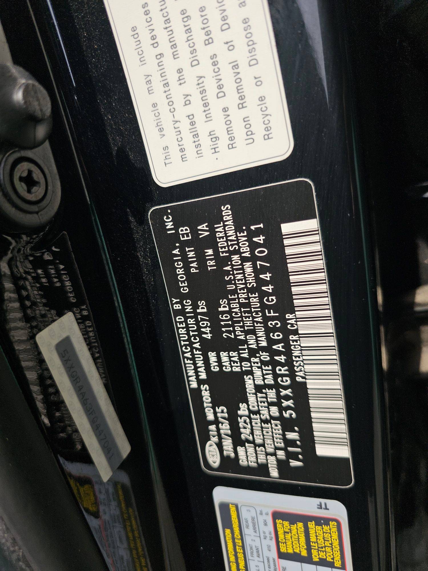 2015 KIA OPTIMA — 177868 Miles — Lot FG447041 — Souq - Marhaba Auctions Used Cars - Image 10