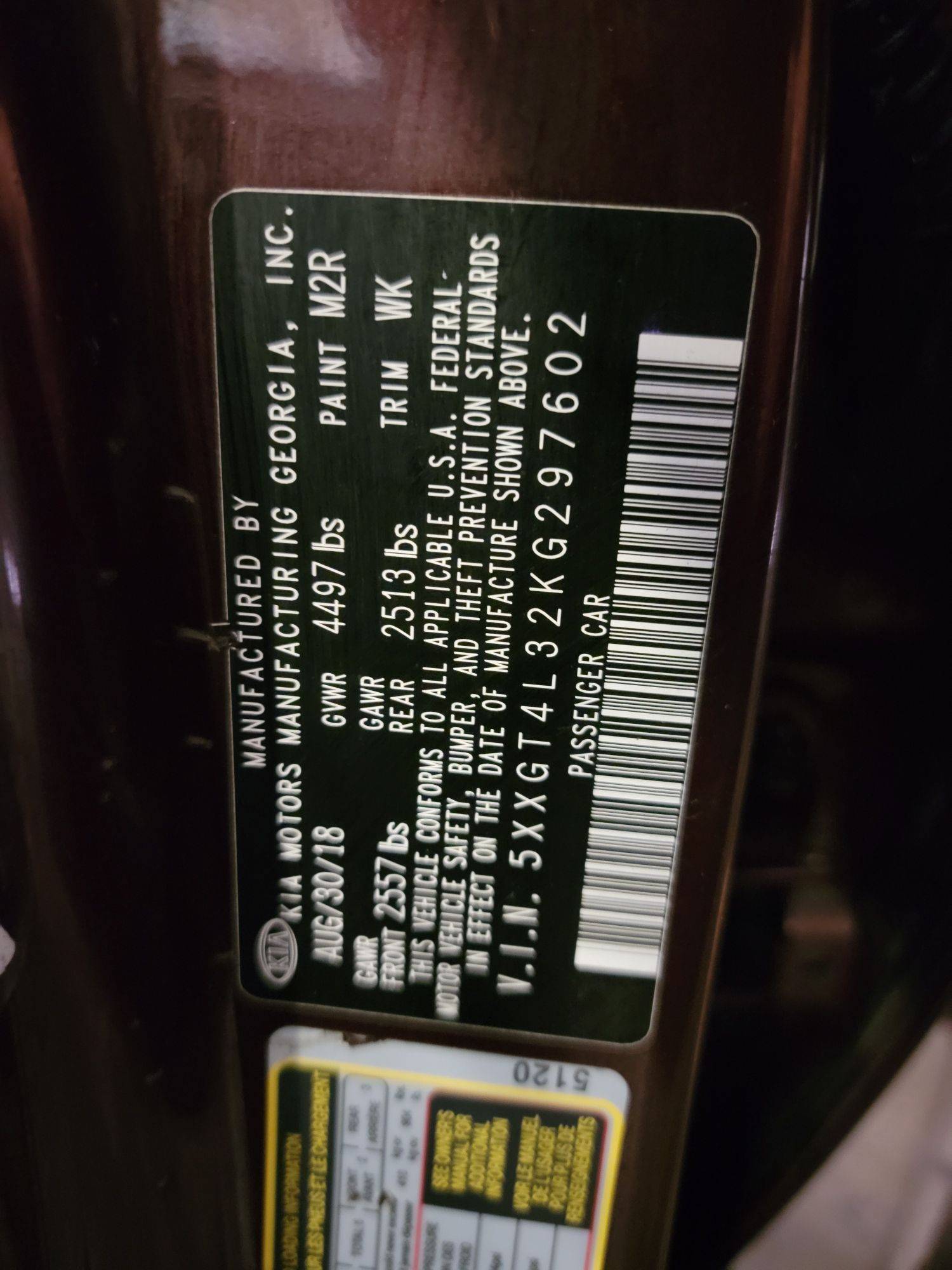 KIA OPTIMA 2019 - Marhaba Auction Used Cars - Image 9