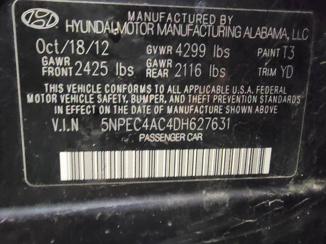 2013 HYUNDAI SONATA — 179642 Miles — Lot 45460374 - Marhaba Auctions Used Cars - Image 11