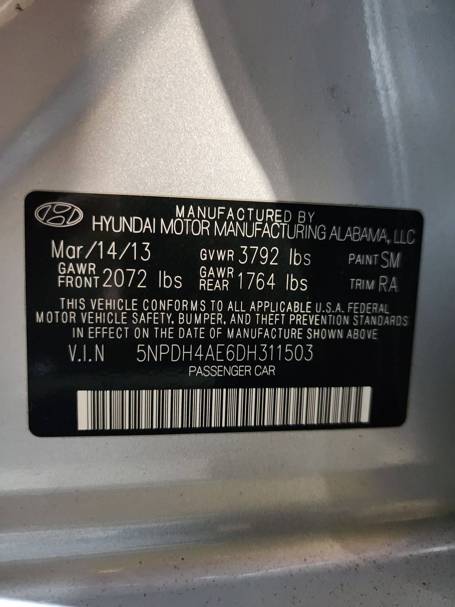 2013 HYUNDAI ELANTRA — 158068 Miles — Lot 883212 — Al Quoz - Marhaba Auctions Used Cars - Image 11