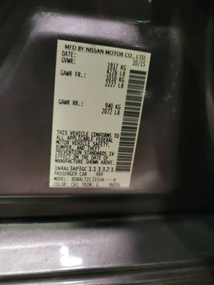 2016 NISSAN ALTIMA — 182694 Miles — Lot 6708125 — Main - Marhaba Auctions Used Cars - Image 11