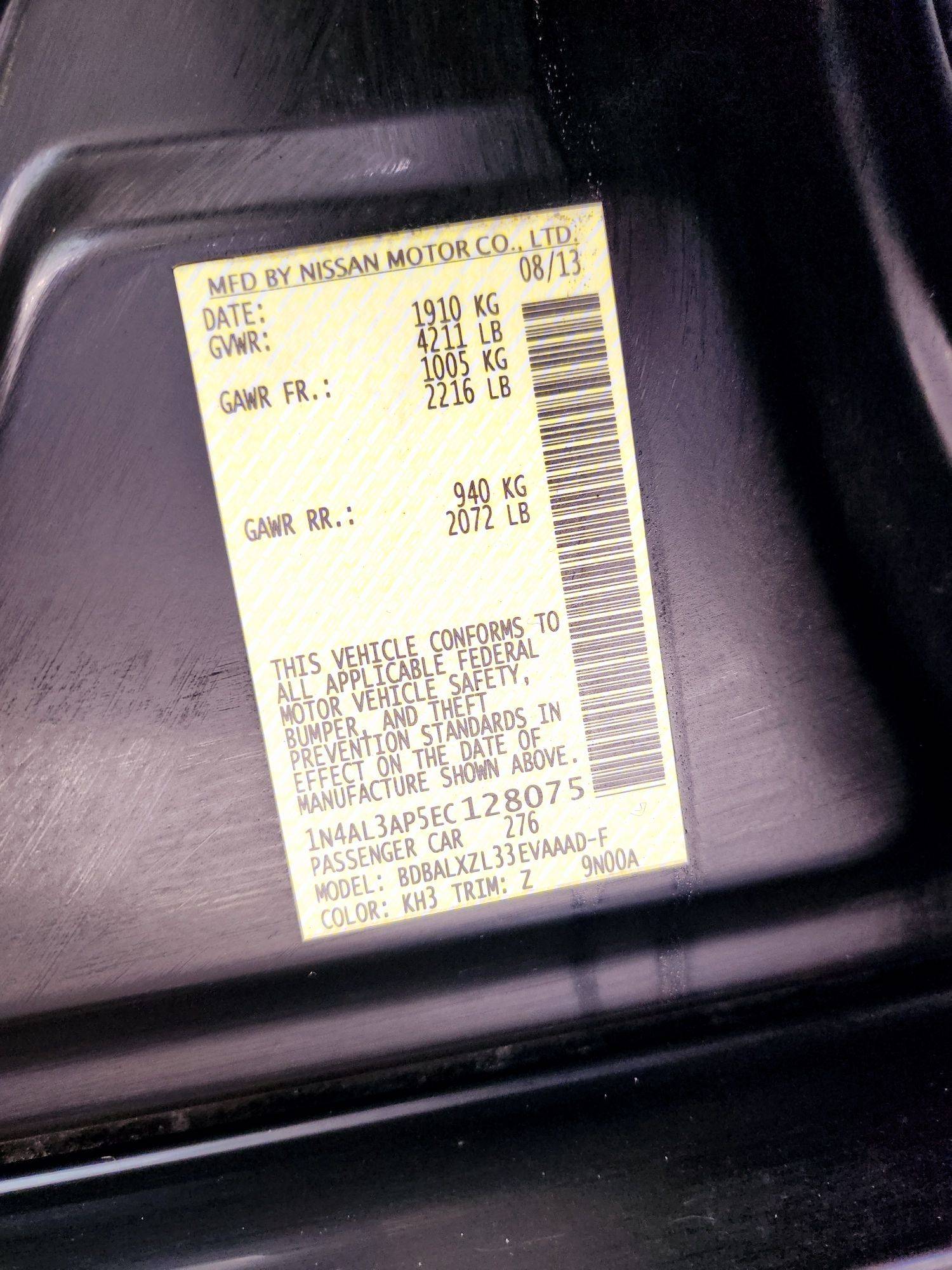 2014 NISSAN ALTIMA — 98935 Miles — Lot 68796824 — Souq - Marhaba Auctions Used Cars - Image 10