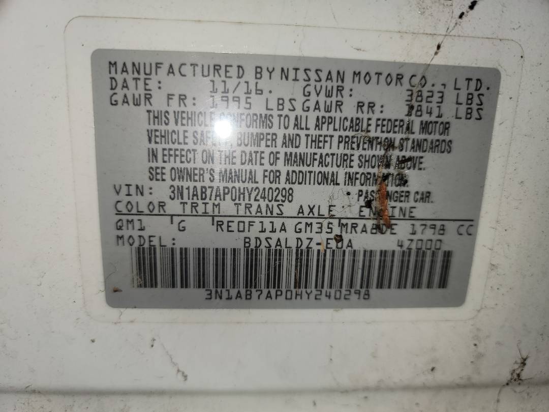 2017 NISSAN SENTRA — 66270 Miles — Lot Y240298 - Marhaba Auctions Used Cars - Image 10