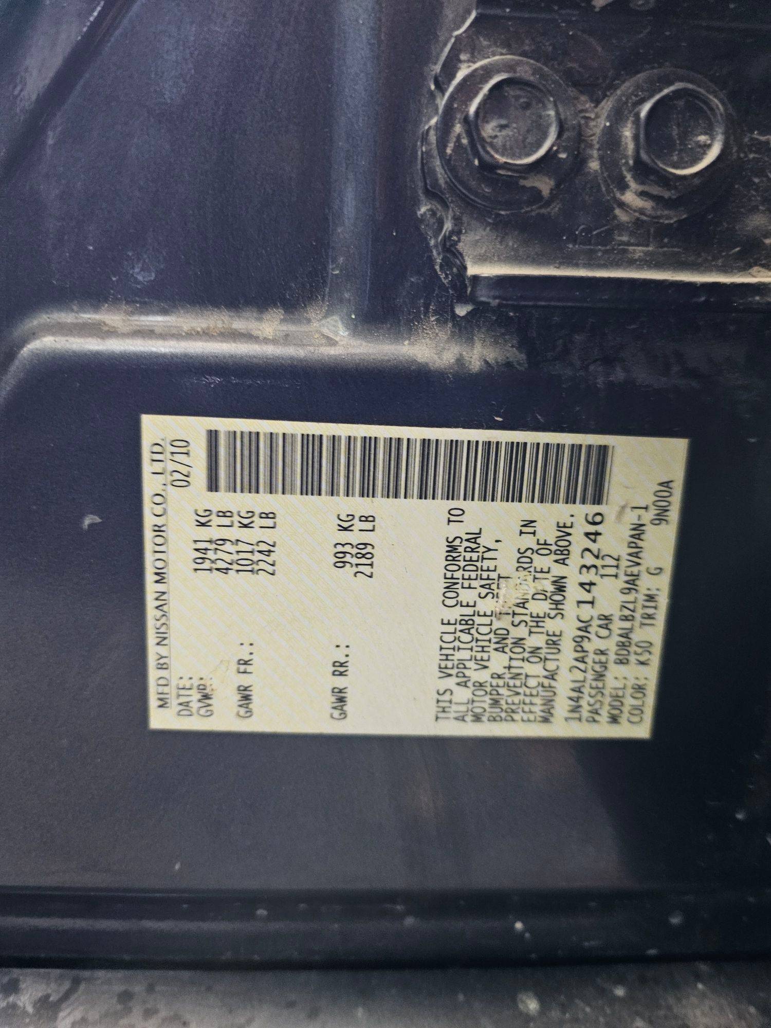 NISSAN ALTIMA 2010 - Marhaba Auction Used Cars - Image 9