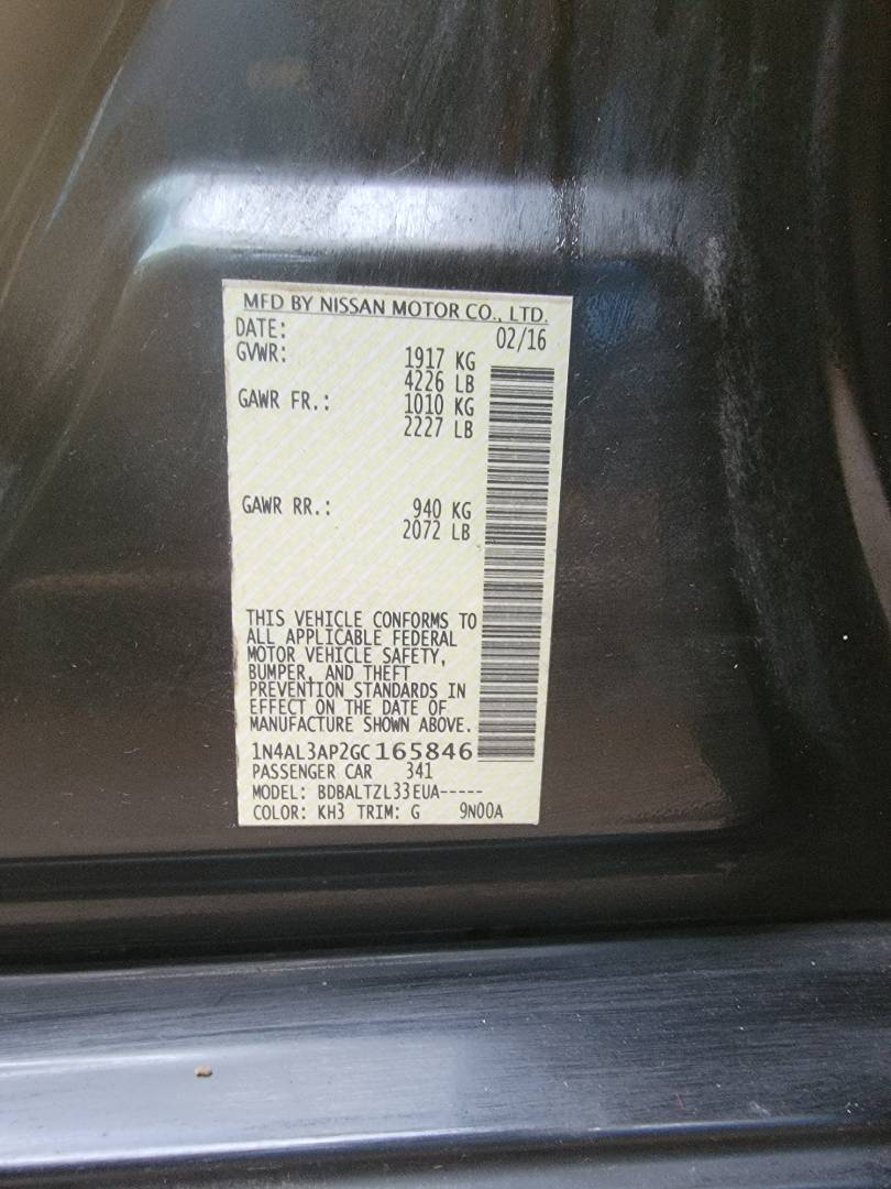 2016 NISSAN ALTIMA — 164349 Miles — Lot GC165846 — Main - Marhaba Auctions Used Cars - Image 13