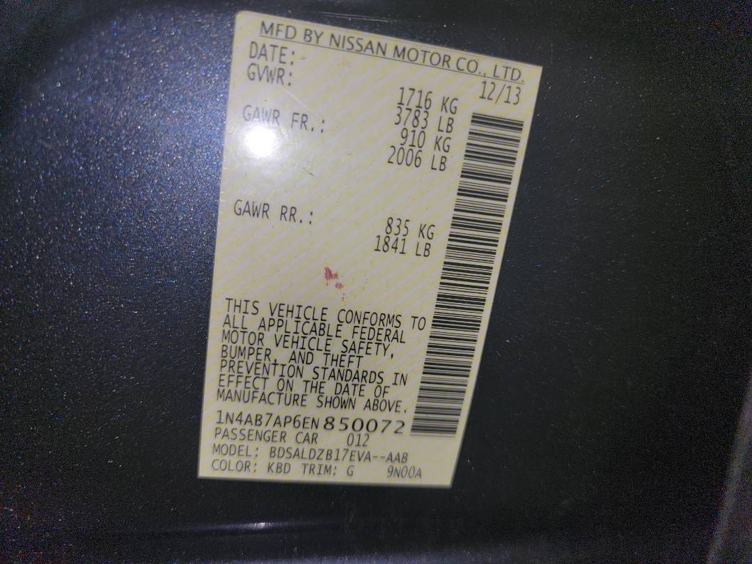 2014 NISSAN SENTRA — 157396 Miles — Lot 850072 - Marhaba Auctions Used Cars - Image 10