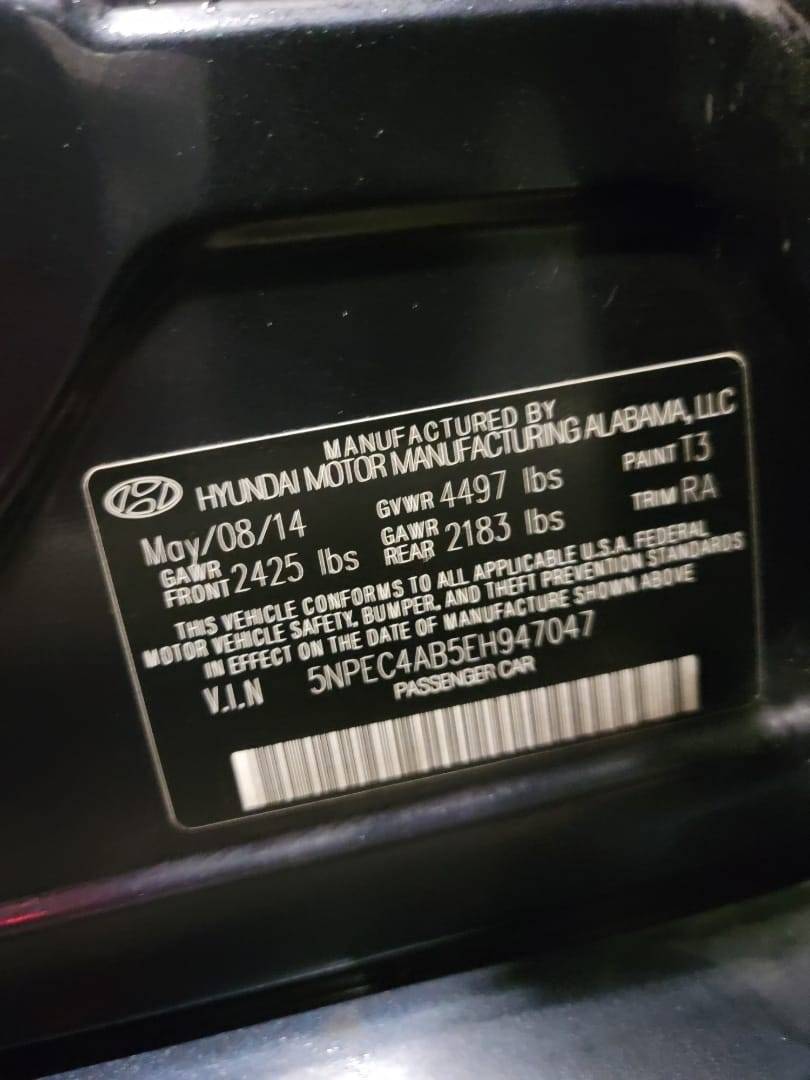 2014 HYUNDAI SONATA — 107791 Miles — Lot H947047 — Main - Marhaba Auctions Used Cars - Image 9